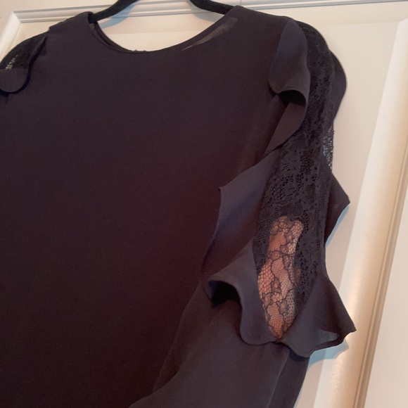 Zara long-sleeve lace black cropped top - Picture 2 of 5